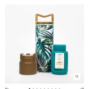 Panama Palms Insulated Bottle Set in Teal & Gold | Milas keeper | os
